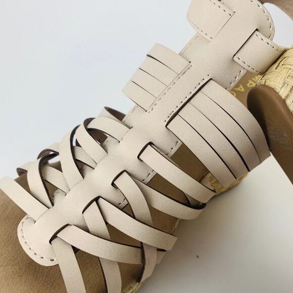 Rampage Women's Joann Espadrille Wedge Weave Vegan Sandals Ankle Strap Nude 9.5 - Picture 9 of 9